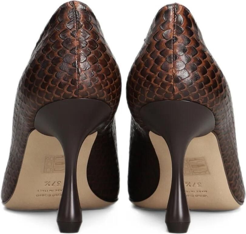 Anna F. Pumps met puntige neus en slangen-effect Bruin - Foto 3
