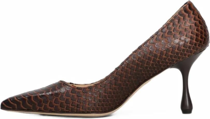 Anna F. Pumps met puntige neus en slangen-effect Bruin - Foto 5