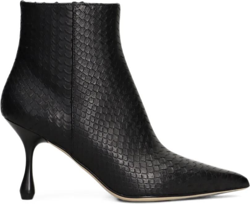 Anna F. snakeskin-effect pointed-toe boots Zwart
