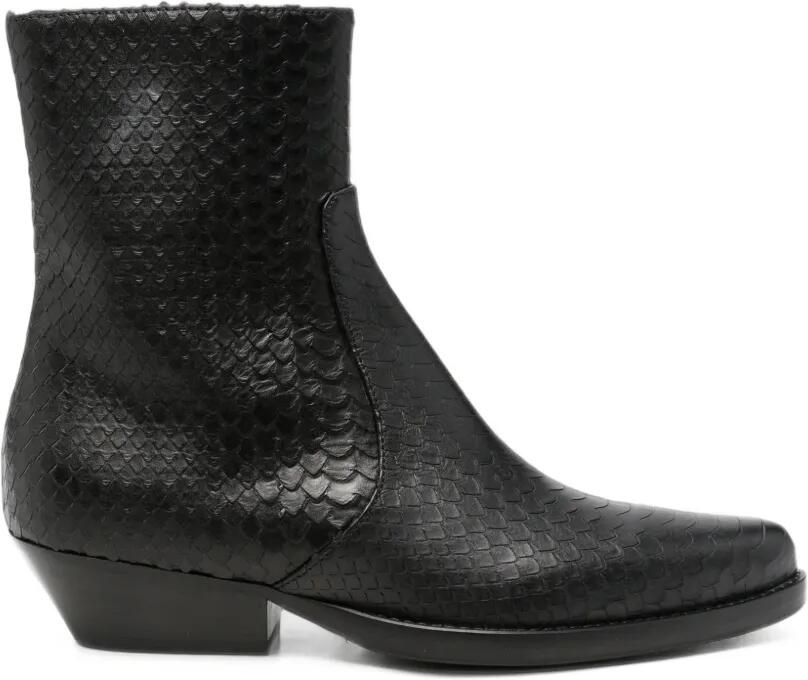 Anna F. snakeskin-effect pointed-toe boots Zwart