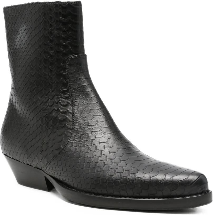 Anna F. snakeskin-effect pointed-toe boots Zwart - Foto 3