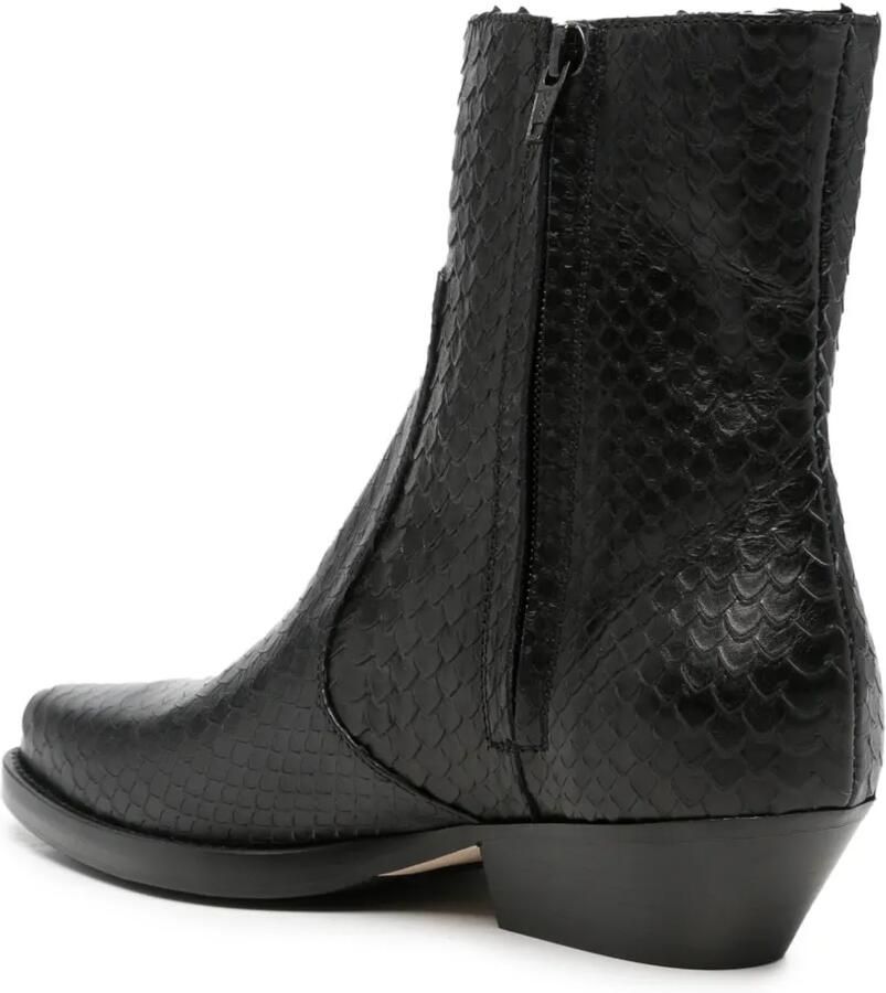 Anna F. snakeskin-effect pointed-toe boots Zwart - Foto 2