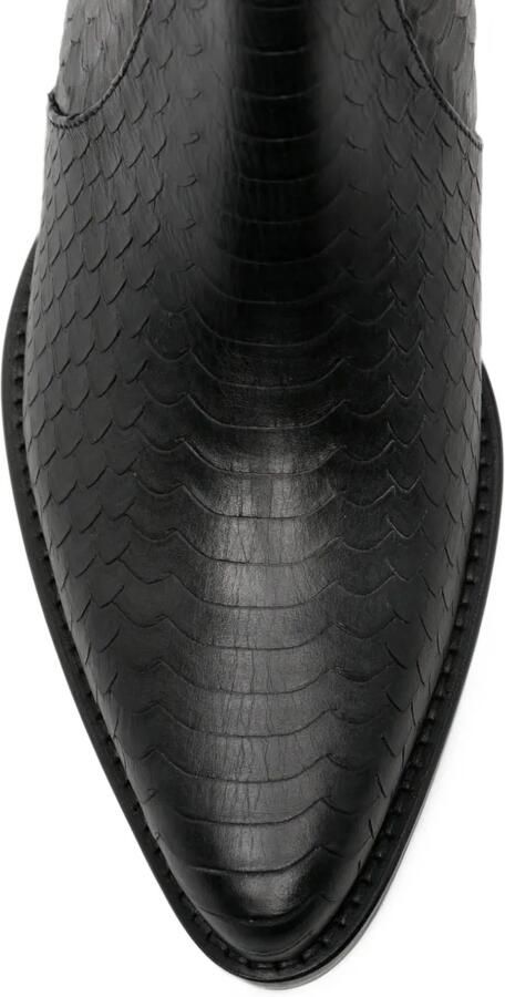 Anna F. snakeskin-effect pointed-toe boots Zwart - Foto 4