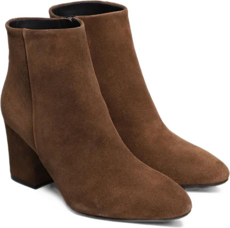 Anna F. suede block-heel ankle boots Bruin - Foto 3
