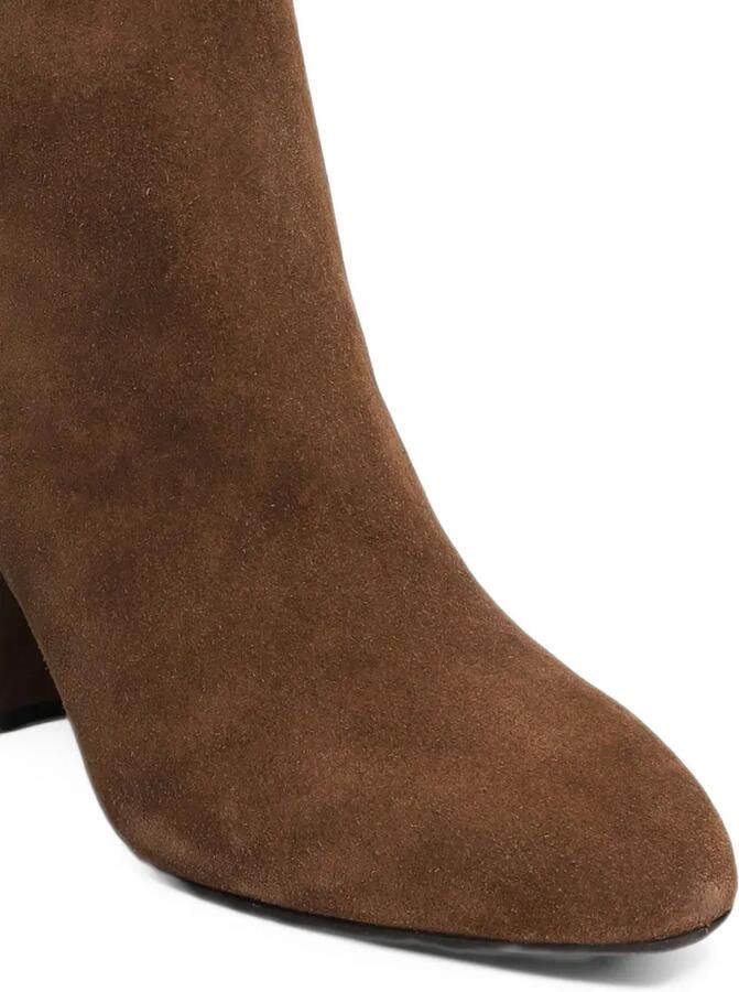 Anna F. suede block-heel ankle boots Bruin - Foto 4