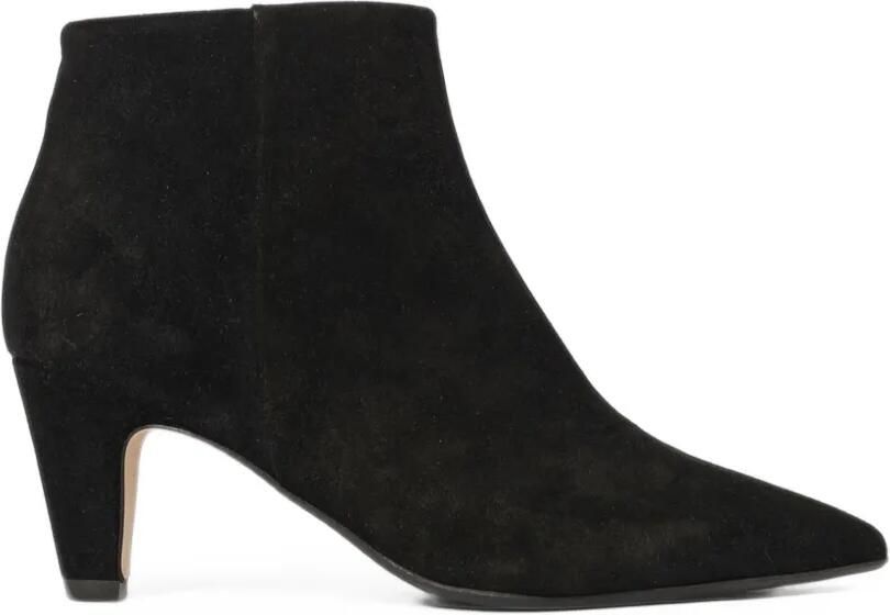 Anna F. suede pointed-toe ankle boots Zwart