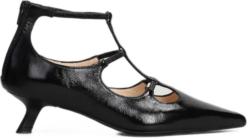 Anna F. Pumps met puntige neus en T-bar Zwart