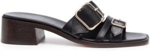 A.P.C. Aly à Talon leren slippers Zwart