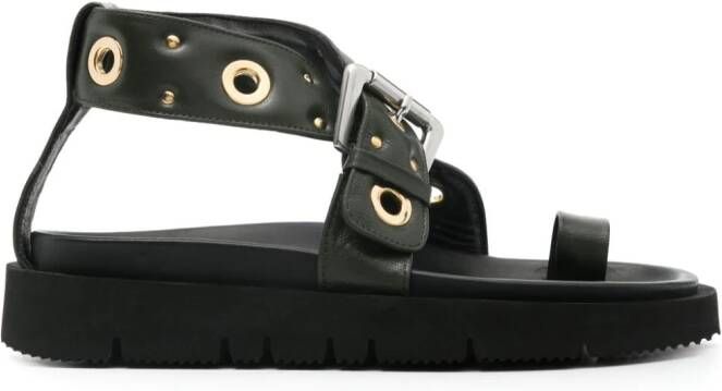 A.P.C. eyelet-embellished leather sandals Groen