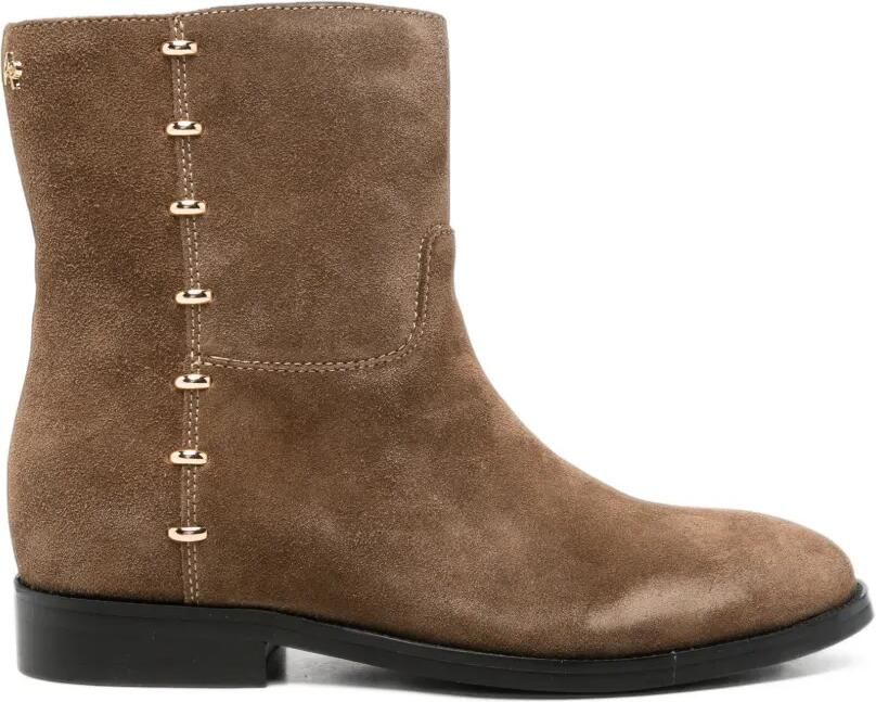 APEPAZZA suede studded ankle boots Bruin