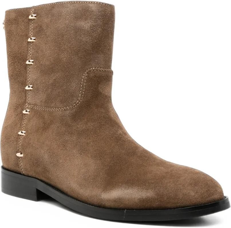 APEPAZZA suede studded ankle boots Bruin - Foto 3
