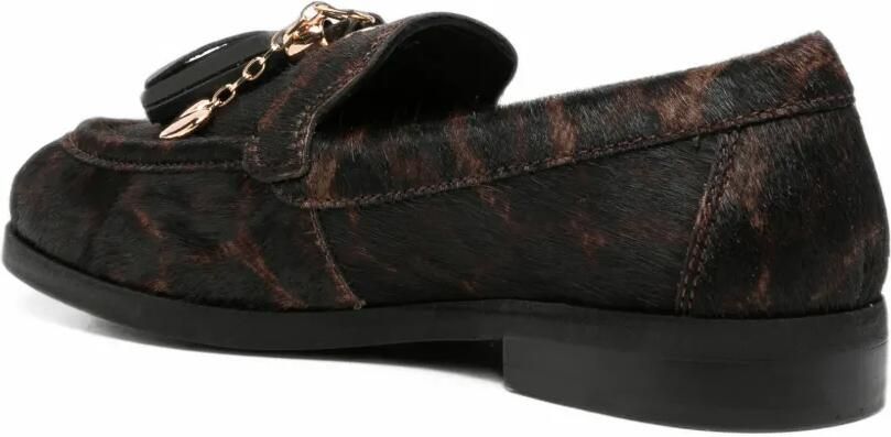 APEPAZZA tassel-detail leopard-print loafers Zwart - Foto 2