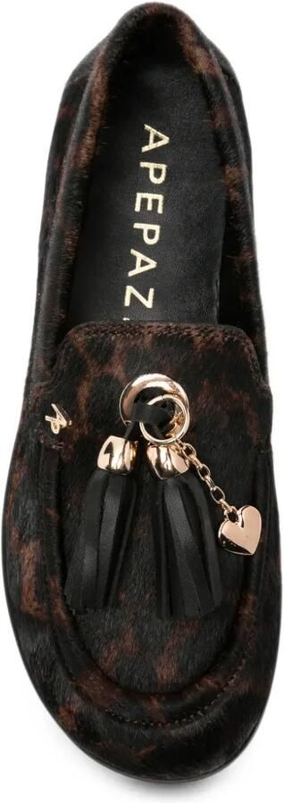 APEPAZZA tassel-detail leopard-print loafers Zwart - Foto 4
