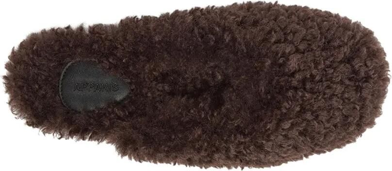 Apparis Demi bouclette slippers van imitatielamswol Bruin - Foto 2