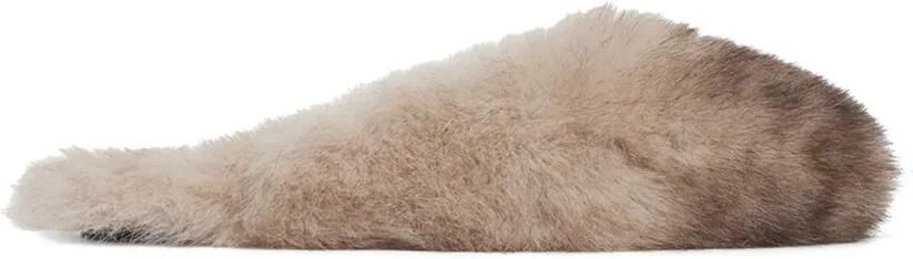 Apparis Demi slippers van imitatiebont Beige