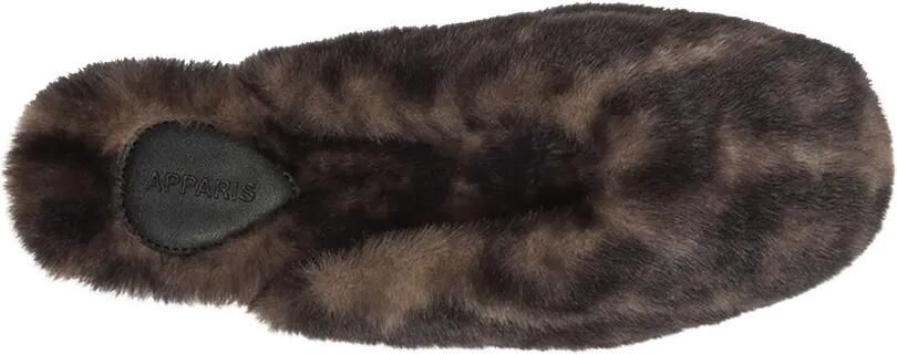 Apparis Demi slippers van imitatiebont met luipaard-print Bruin - Foto 2