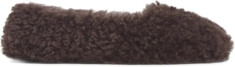 Apparis Magda bouclette slippers van imitatielamswol Bruin