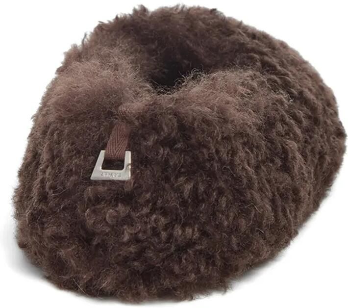 Apparis Magda bouclette slippers van imitatielamswol Bruin - Foto 2