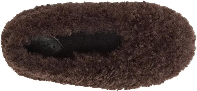 Apparis Magda bouclette slippers van imitatielamswol Bruin - Foto 3