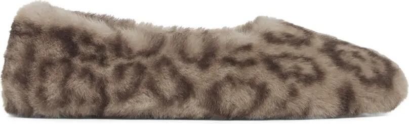 Apparis Magda slippers van imitatiebont met luipaard-print Beige