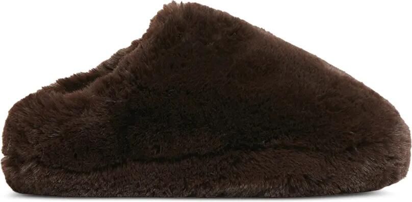 Apparis Medusa slippers van imitatiebont Bruin