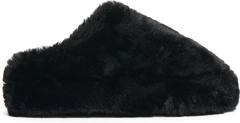 Apparis Medusa slippers van imitatiebont Zwart
