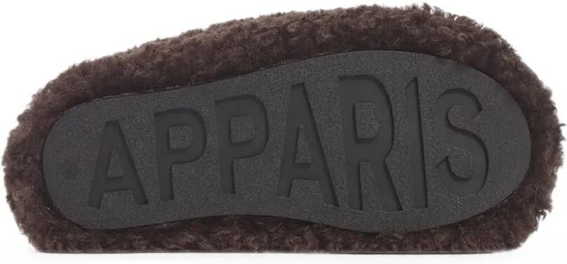Apparis Misha bouclette slippers van imitatielamswol Bruin - Foto 3