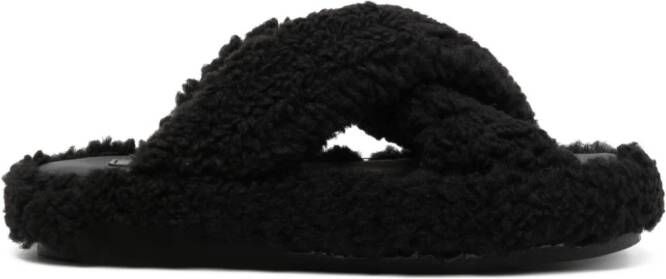 Apparis Biba fleece slippers Zwart