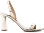 Aquazzura 85mm So Nude metallic leather sandals Goud - Thumbnail 1