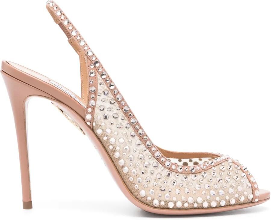 Aquazzura 105 mm Crystal Lover sandalen Roze