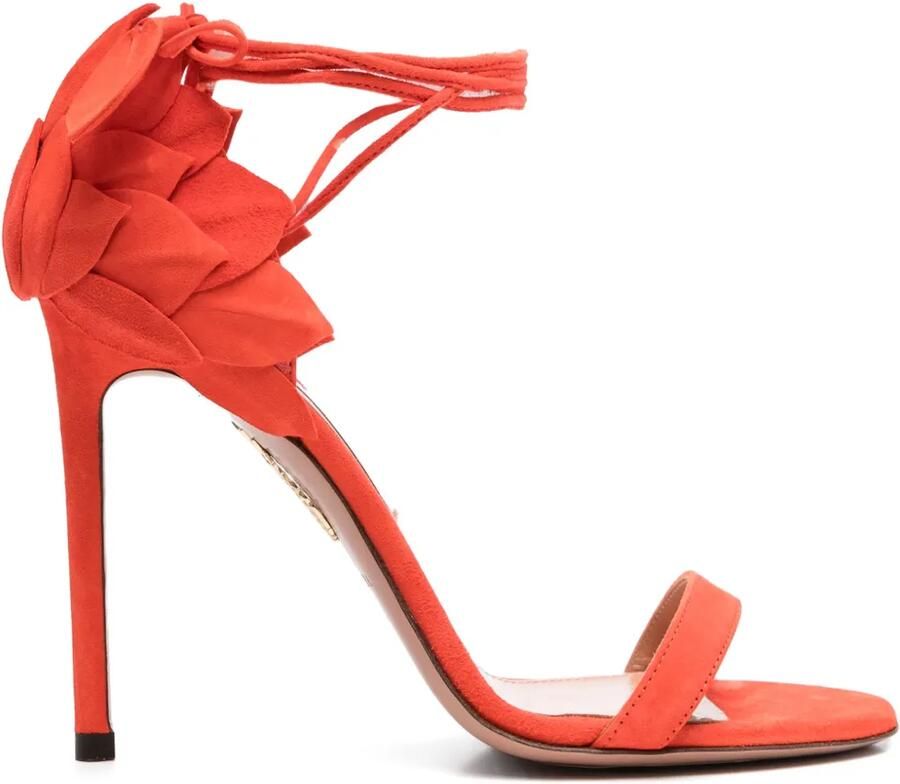 Aquazzura 105 mm Hibiscus sandalen Rood