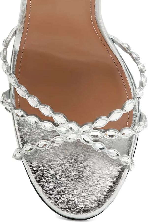 Aquazzura 105 mm Love Struck sandalen verfraaid met kristallen Zilver - Foto 4