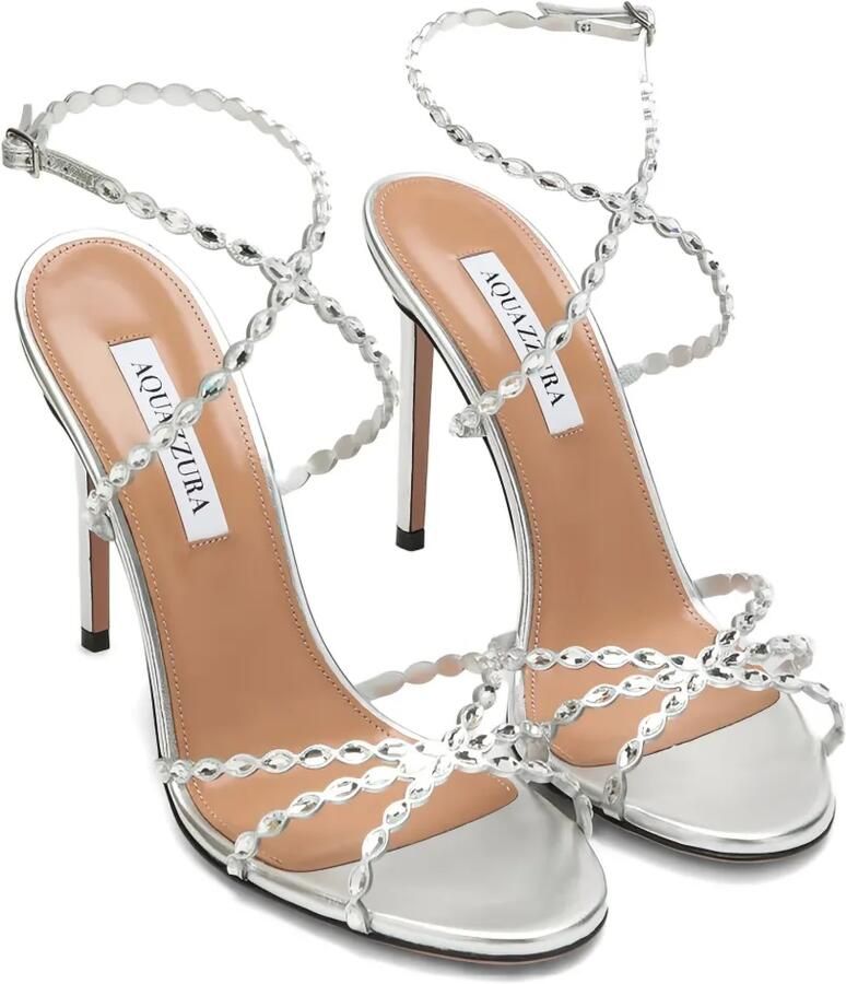 Aquazzura 105 mm Love Struck sandalen verfraaid met kristallen Zilver - Foto 2