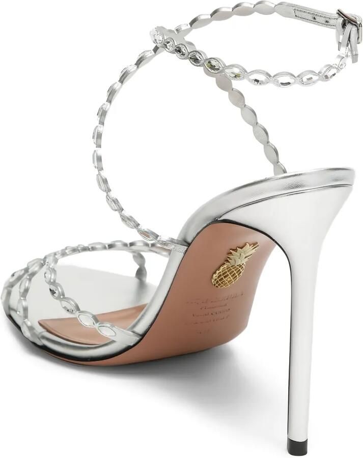 Aquazzura 105 mm Love Struck sandalen verfraaid met kristallen Zilver - Foto 3