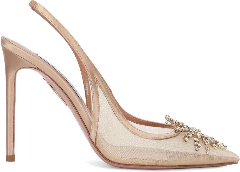 Aquazzura 105 mm pumps verfraaid met kristallen Wit