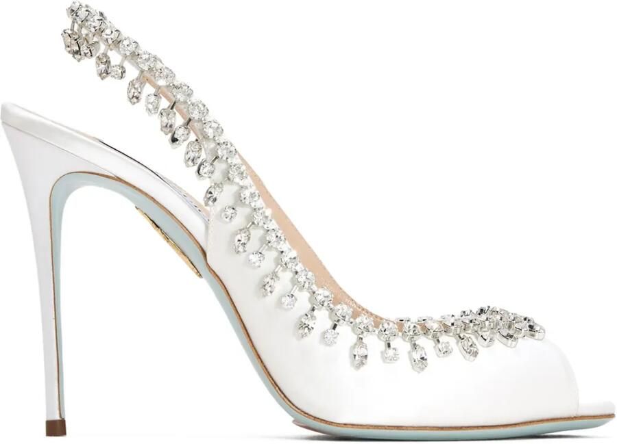 Aquazzura 105 mm Temptation slingback sandalen verfraaid met kristallen Wit