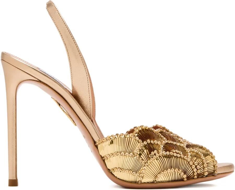 Aquazzura 105mm sandalen verfraaid met kristallen Goud