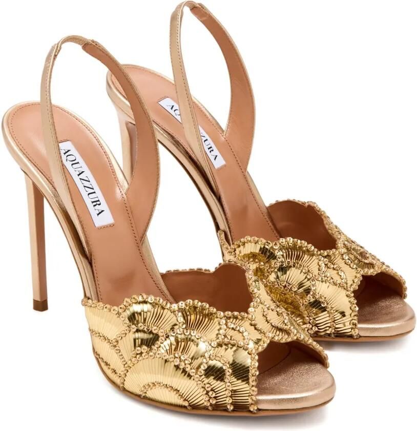 Aquazzura 105mm sandalen verfraaid met kristallen Goud - Foto 2