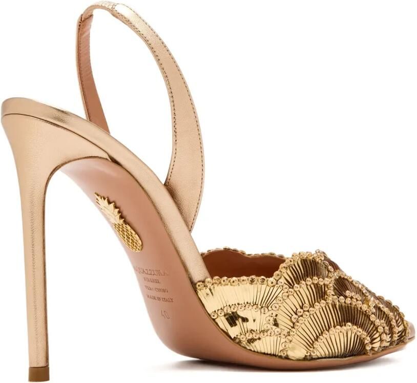 Aquazzura 105mm sandalen verfraaid met kristallen Goud - Foto 4