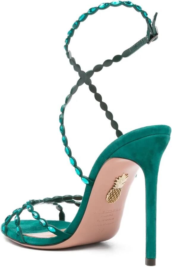 Aquazzura 110mm slingback sandalen verfraaid met kristallen Groen - Foto 2