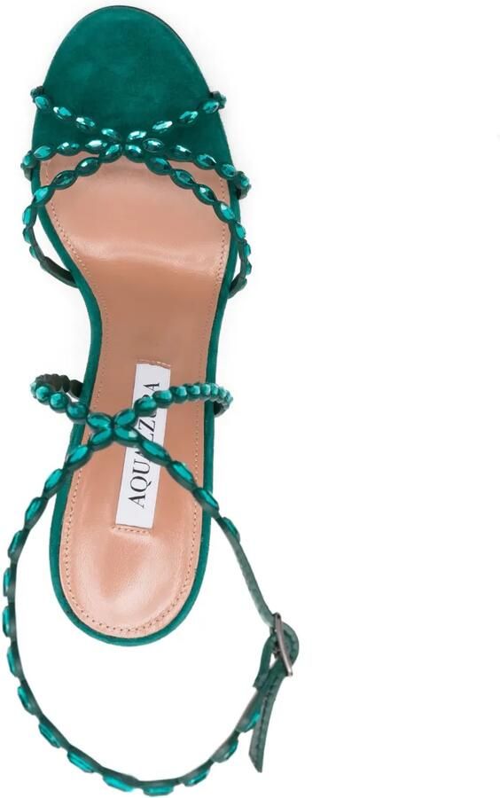 Aquazzura 110mm slingback sandalen verfraaid met kristallen Groen - Foto 3