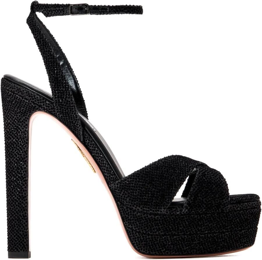 Aquazzura 130 mm sandalen verfraaid met glitters Zwart