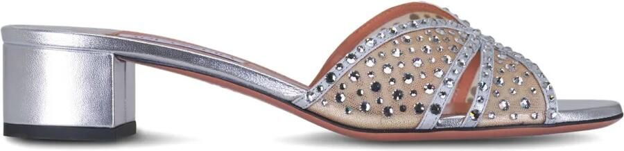 Aquazzura 35 mm Crystal Lover sandalen Zilver