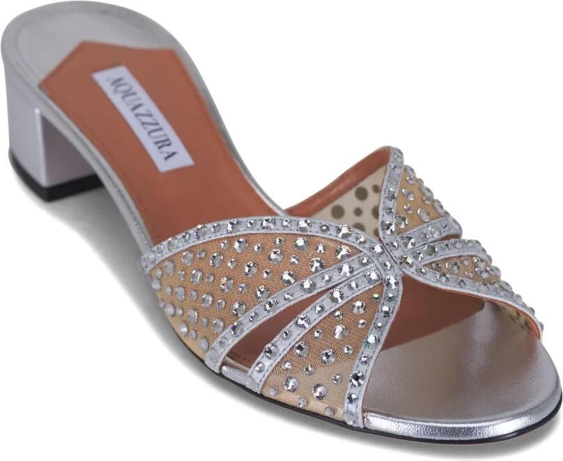 Aquazzura 35 mm Crystal Lover sandalen Zilver - Foto 2