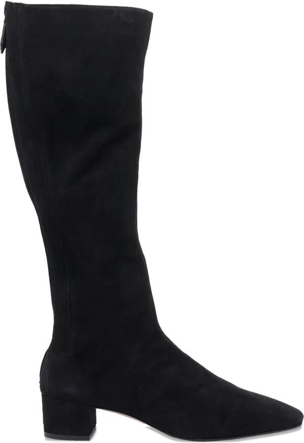 Aquazzura 35 mm laarzen met puntige neus en rits Zwart