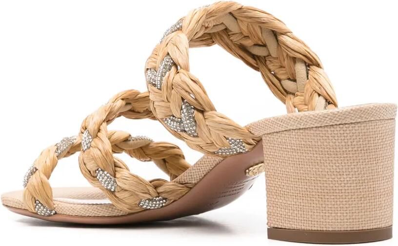 Aquazzura 50 mm Costiera Crystal muiltjes Beige - Foto 2