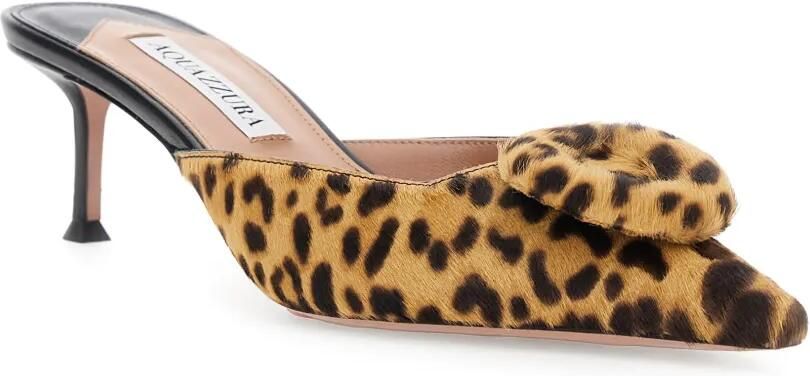 Aquazzura 50 mm The Hoop muiltjes met luipaardprint Beige - Foto 2