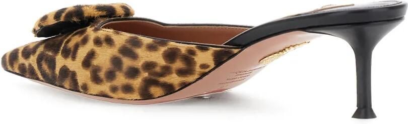 Aquazzura 50 mm The Hoop muiltjes met luipaardprint Beige - Foto 4