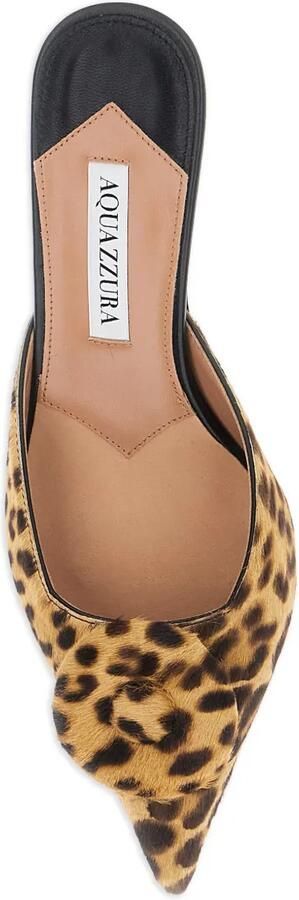 Aquazzura 50 mm The Hoop muiltjes met luipaardprint Beige - Foto 3