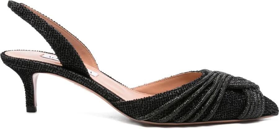 Aquazzura 60 mm slingback pumps met kralen Zwart